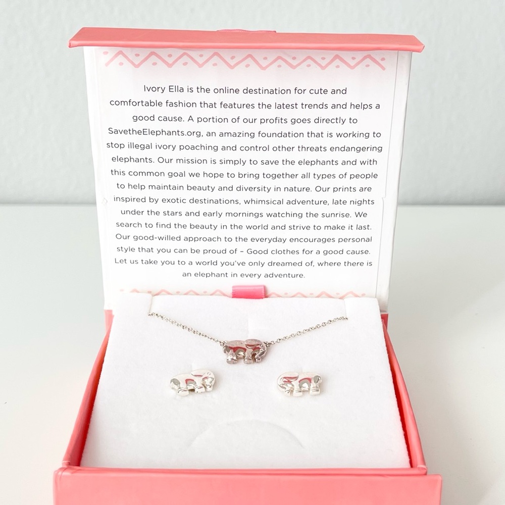 Ivory Ella- Elephant Necklace & Earrings